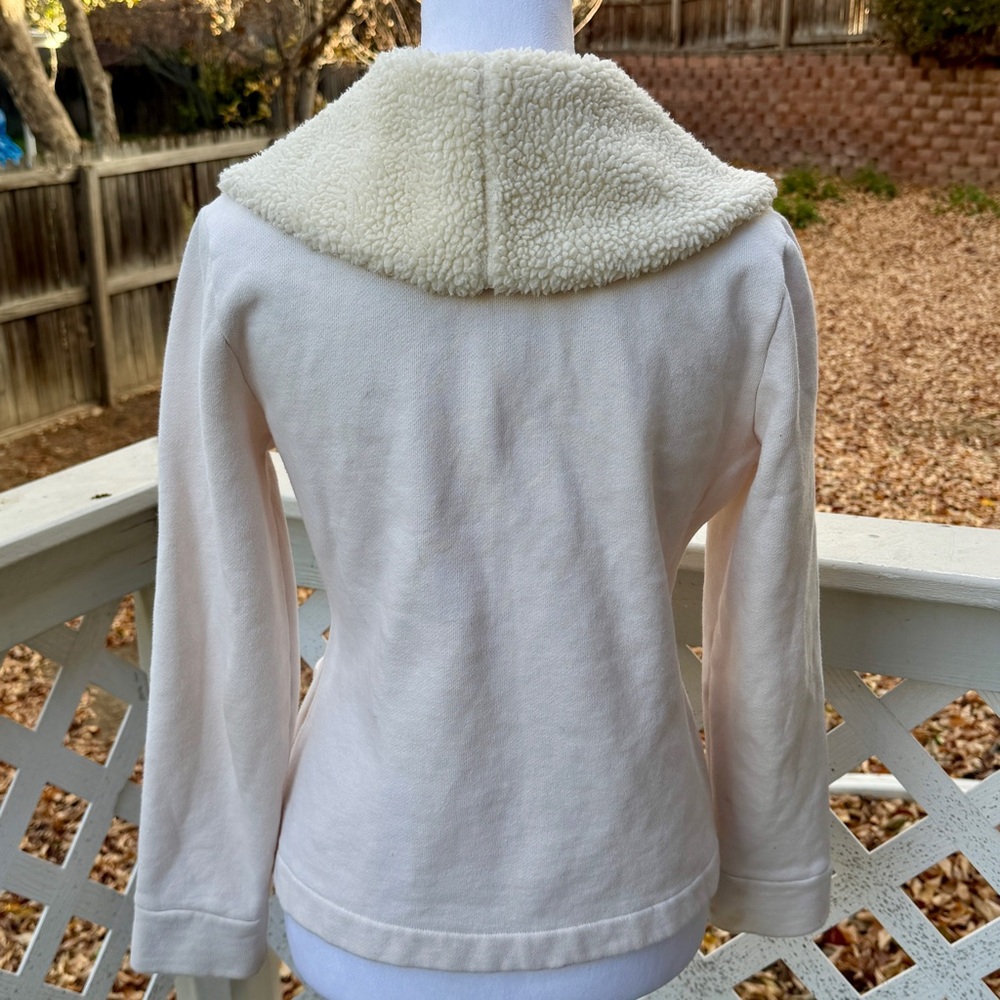 Ralph Lauren Sherpa Shawl Collar Fleece Blazer Jacket Women SZ PM Duffle Button‎ - Picture 6 of 13